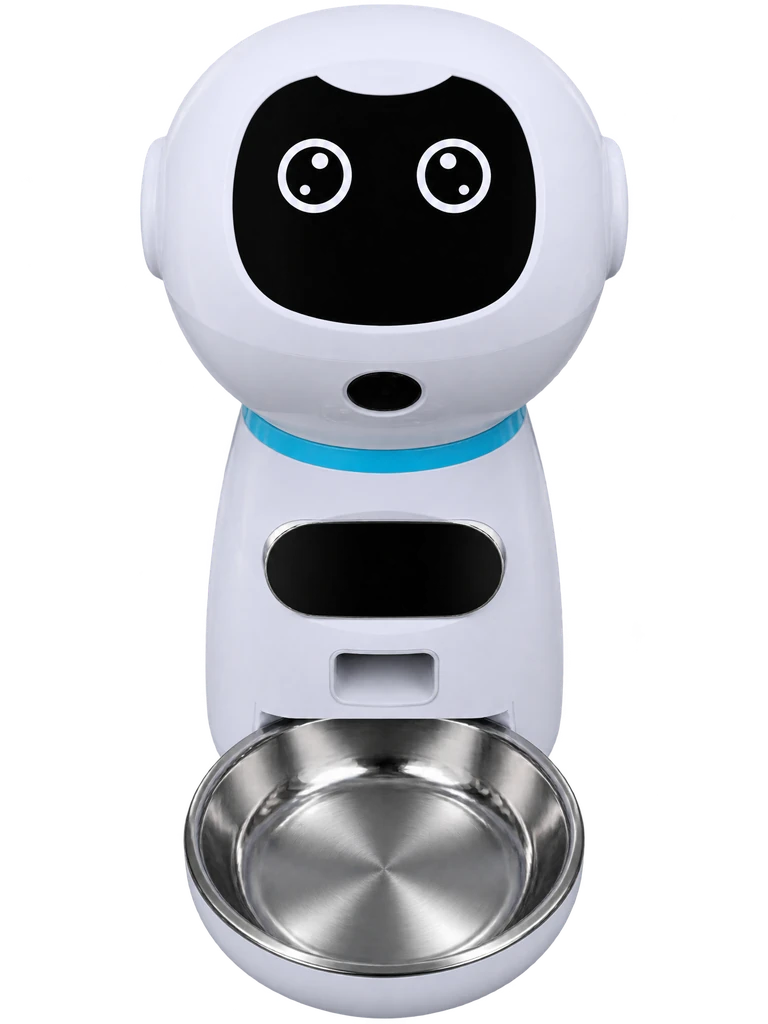Comedero robot programable, con bowl de acero inoxidable